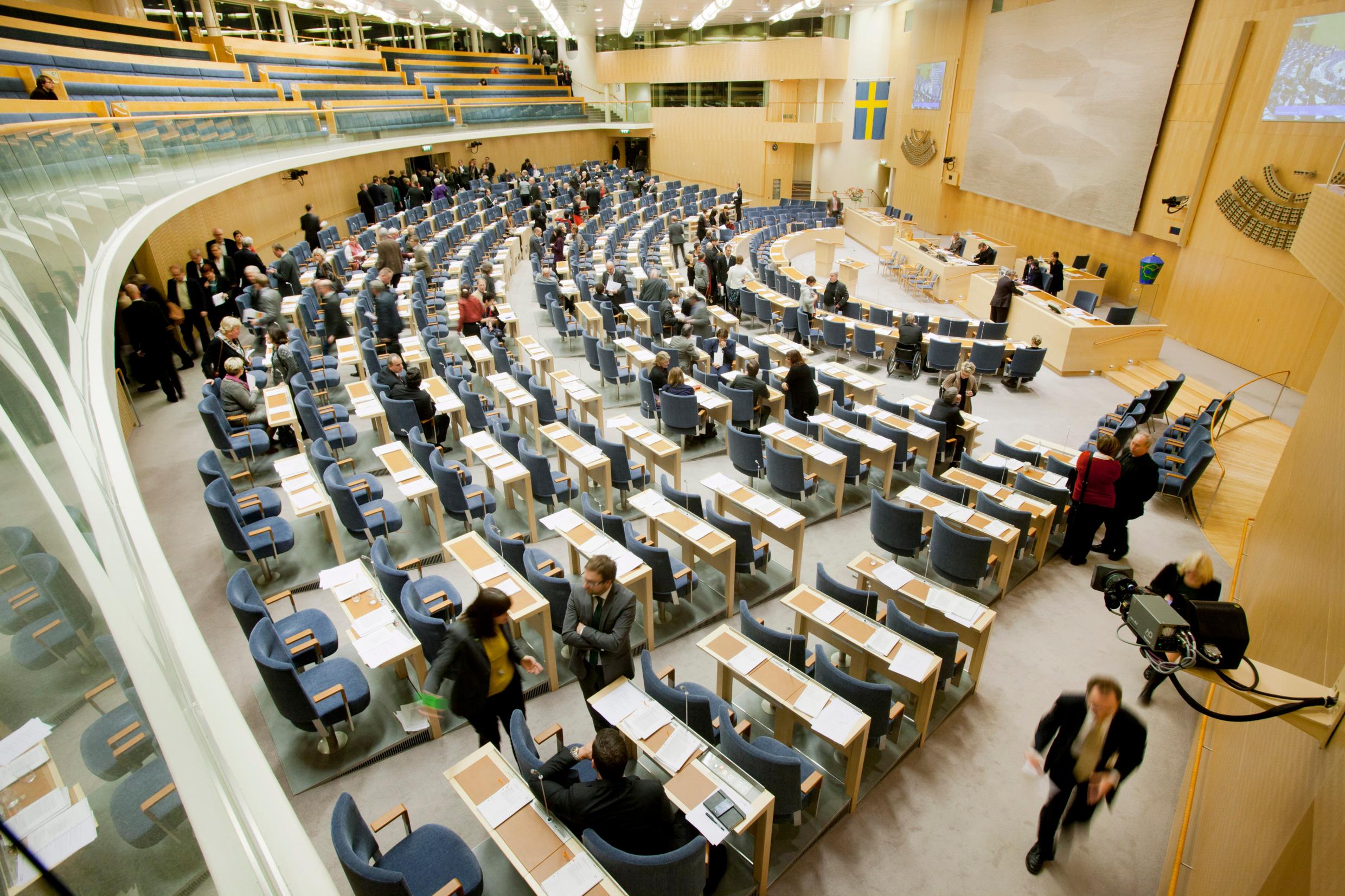 зал заседаний в шведском парламенте