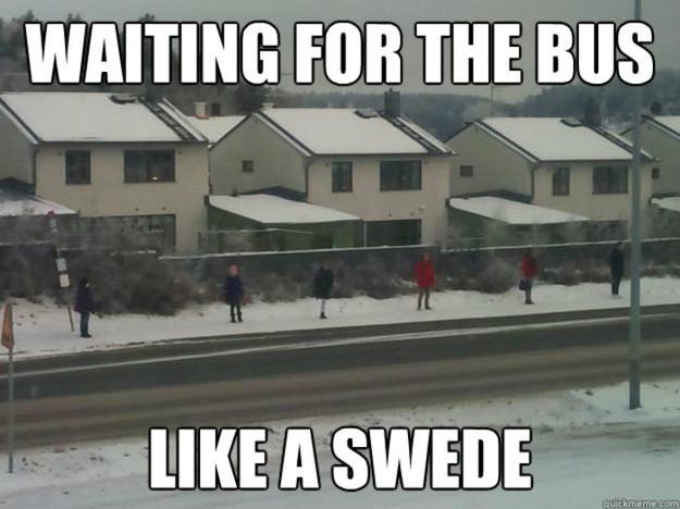 шведы ждут автобуса