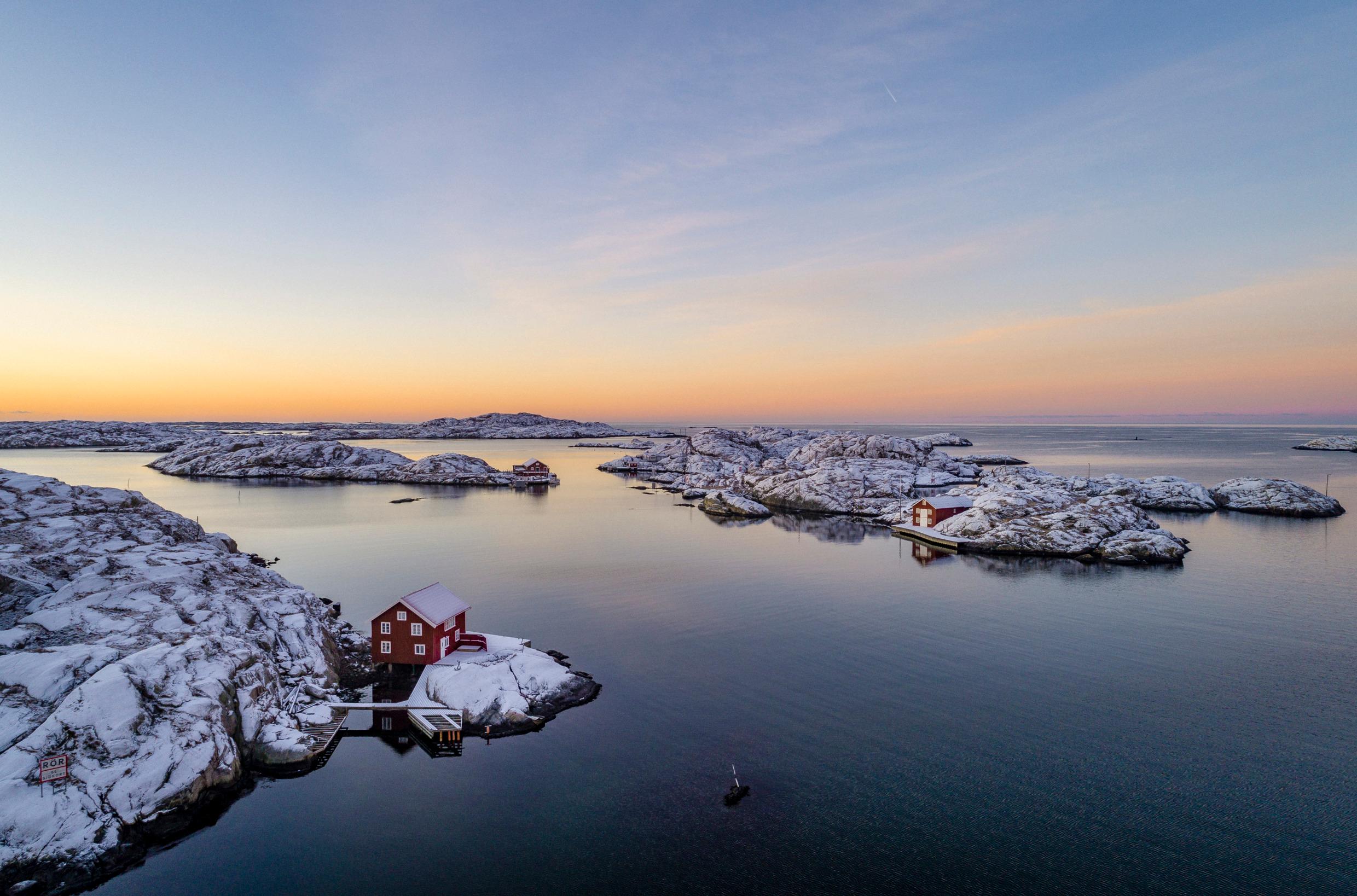 зимний пейзаж на западном побережье Швеции