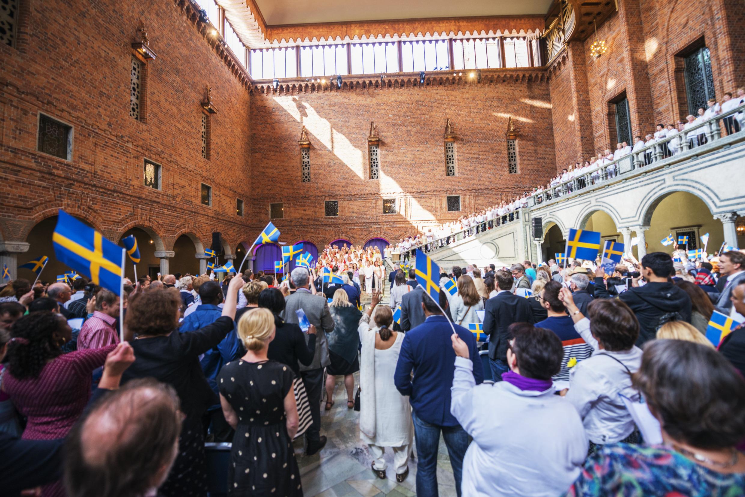 Церемония в Стокгольмской ратуше.